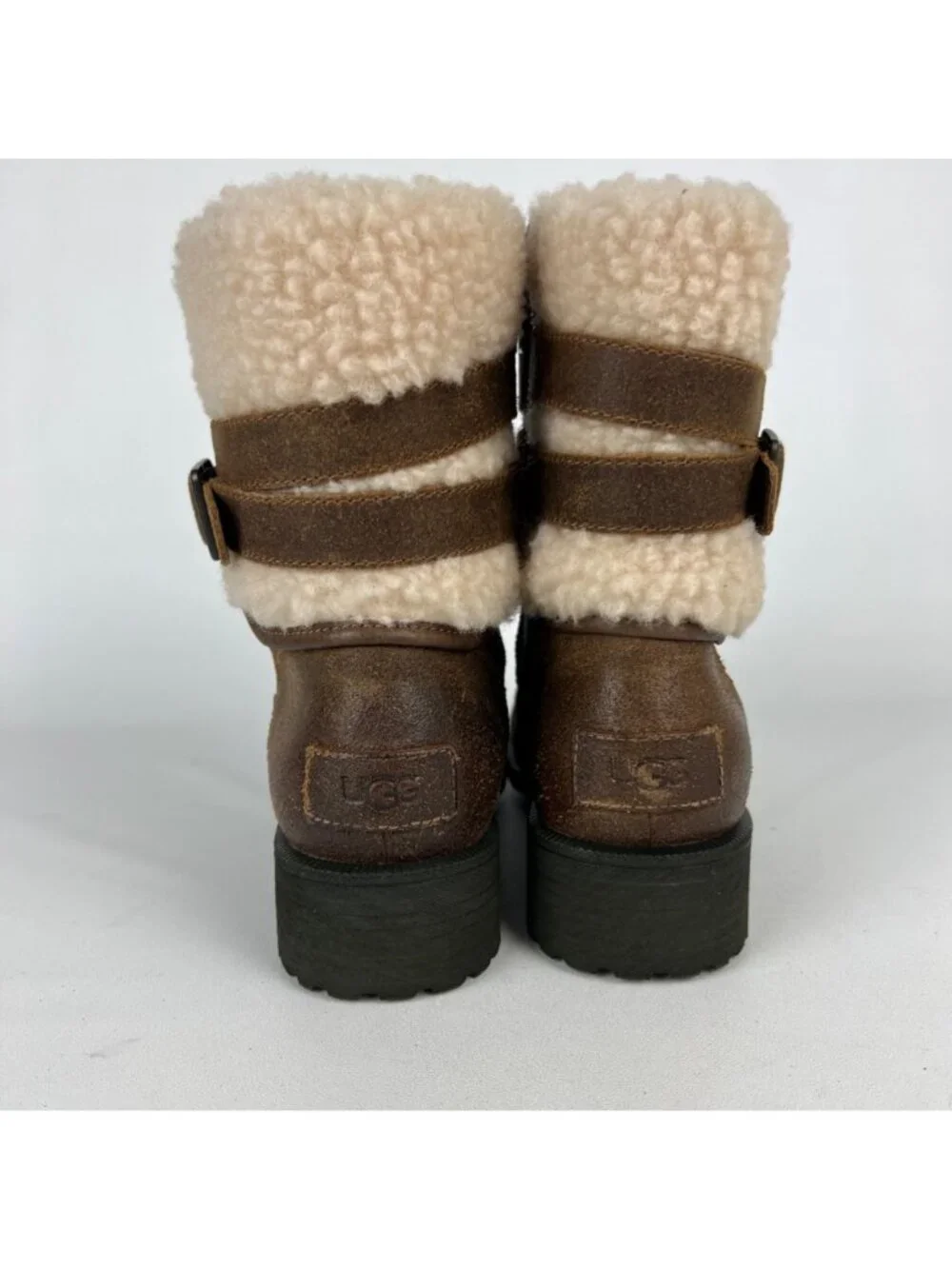 Ugg Womens Blayre III Shearling Boots Brown Waterproof Leather 1095153 size 6.5